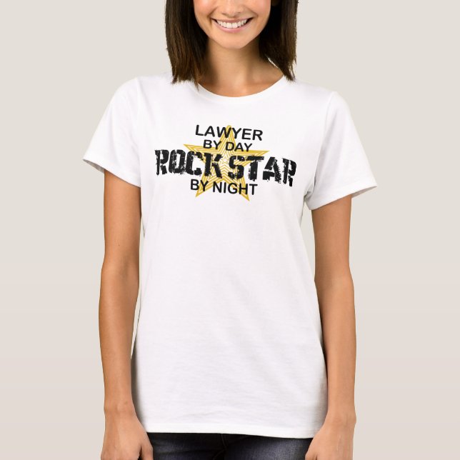 T-shirts Estrela do rock do advogado em a noite (Frente)