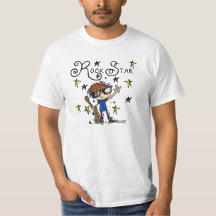 T-shirts Estrela do rock do menino do Redhead