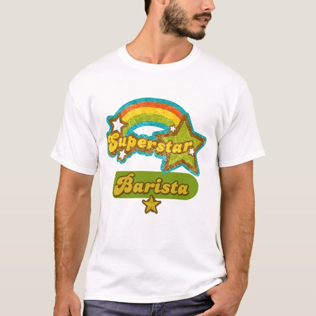 T-shirts Estrela mundial Barista (Frente)
