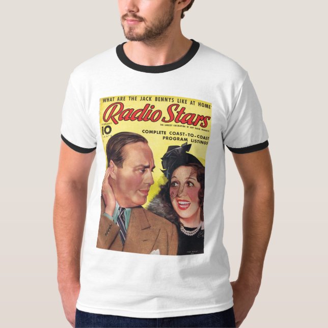 T-shirts ESTRELAS DE RÁDIO 1938 de Jack Benny Mary (Frente)