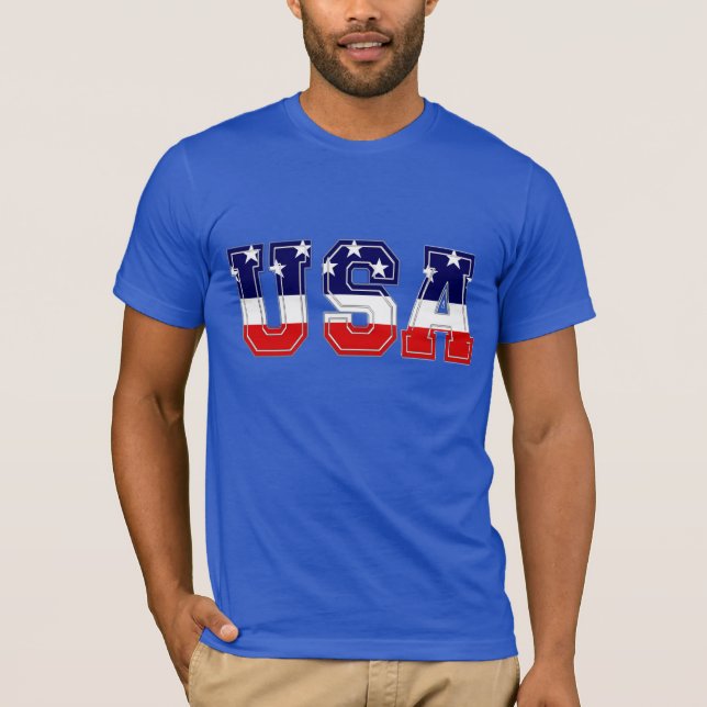 T-shirts Estrelas e Listras Patrióticas EUA (Frente)