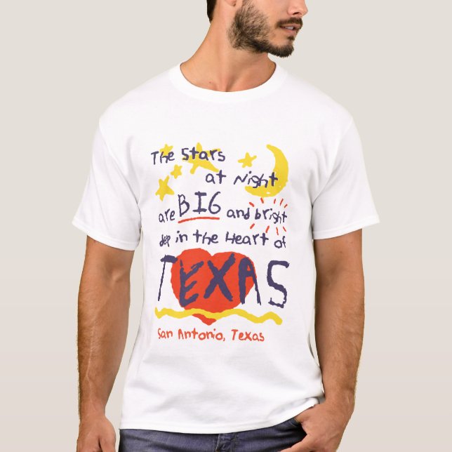 T-shirts Estrelas na noite, grande e brilhante, Texas (Frente)