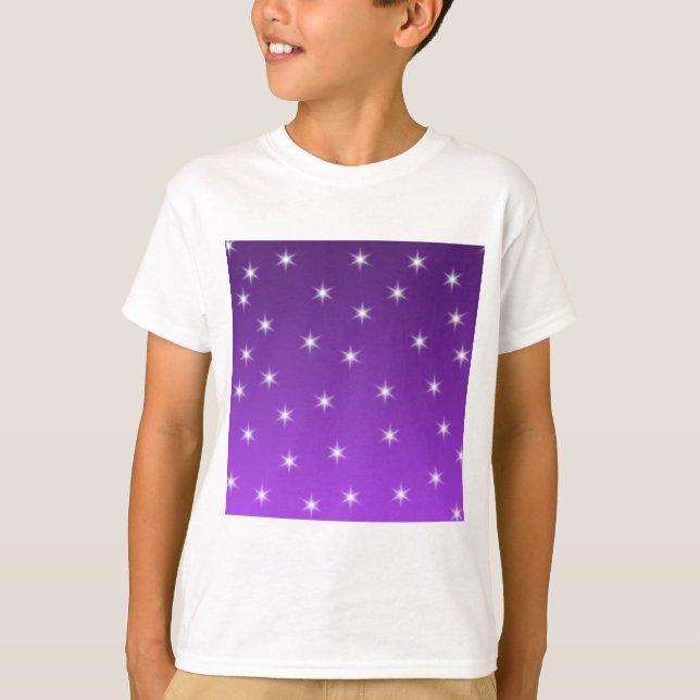 T-shirts Estrelas roxas e brancas, teste padrão (Frente)