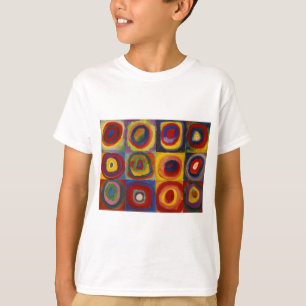 T-shirts Estudo de cor dos círculos quadrados