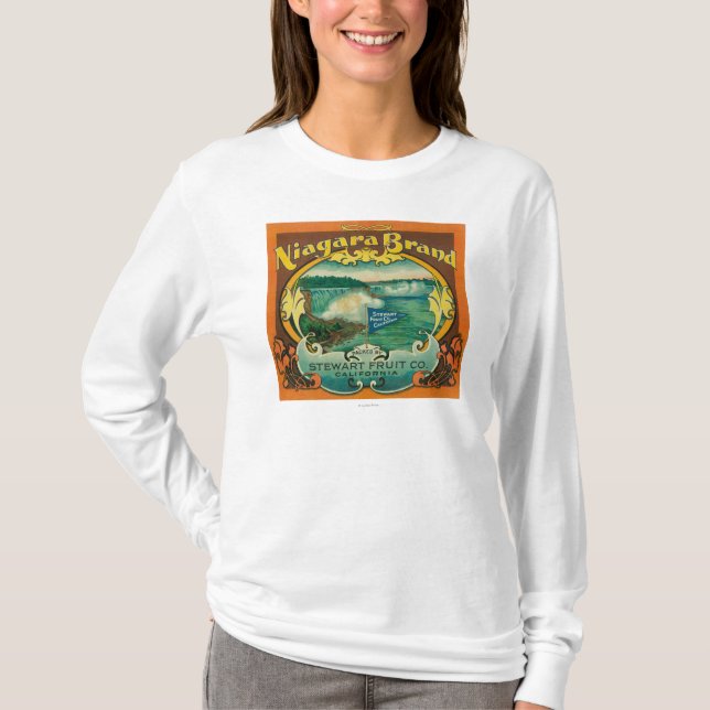 T-shirts Etiqueta alaranjada de Niagra (Frente)
