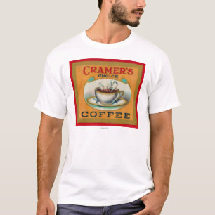 T-shirts Etiqueta bem escolhida do café de Cramer