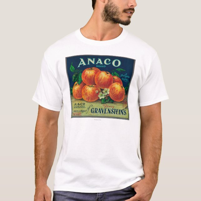 T-shirts Etiqueta da caixa de Anaco Apple (Frente)