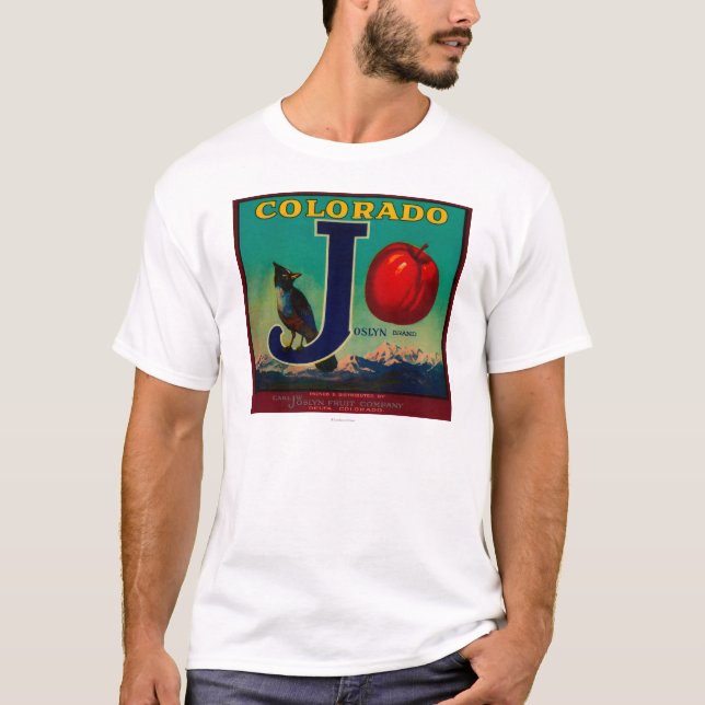 T-shirts Etiqueta da caixa de Joslyn Apple (Frente)