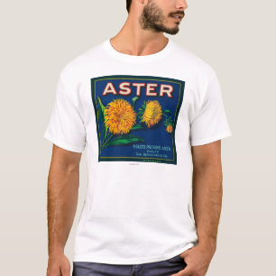 T-shirts Etiqueta da caixa do citrino da marca do áster