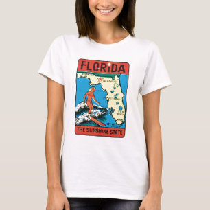 T-shirts Etiqueta do estado de Florida FL das viagens