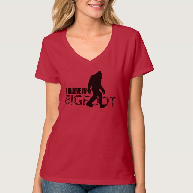 T-shirts Eu acredito em Bigfoot Sasquatch engraçado (Frente)