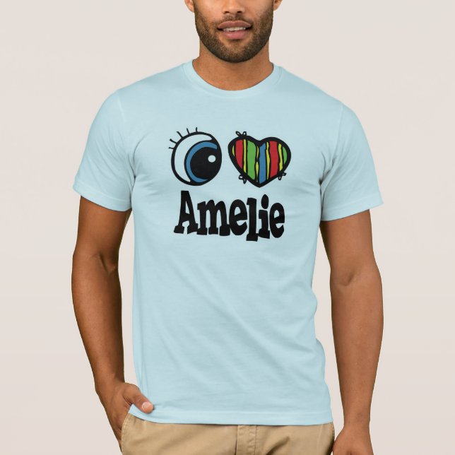 T-shirts Eu Adoro (Amo) Amélie (Frente)