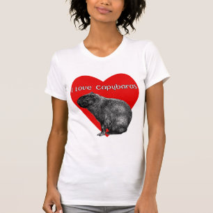 T-shirts Eu adoro Capybaras, chá básico feminino