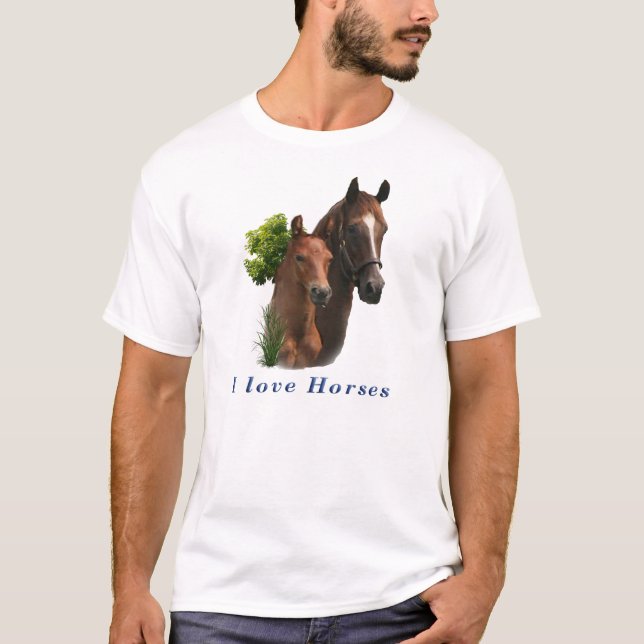 T-shirts Eu adoro cavalos (Frente)