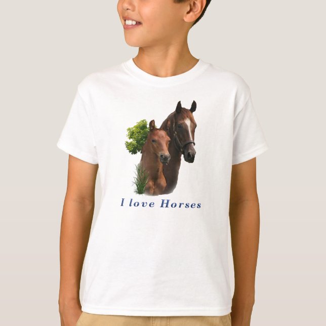 T-shirts Eu adoro cavalos (Frente)