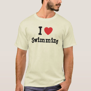 T-shirts Eu adoro Nadar coração personalizado personaliza