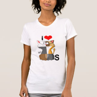 T-shirts Eu Adoro Os Gatos No Topo