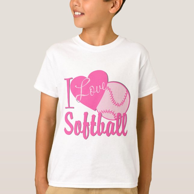 T-shirts Eu Adoro Pink Softball (Frente)