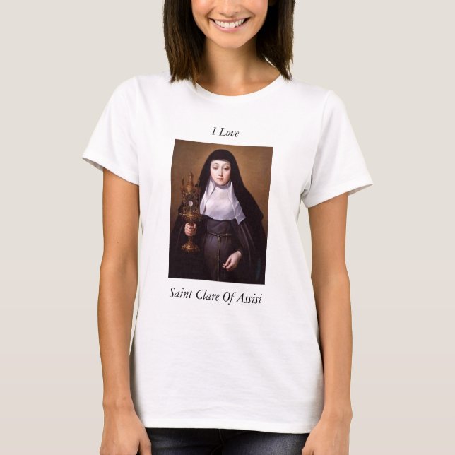 T-shirts eu adoro santo clare de assisi (Frente)
