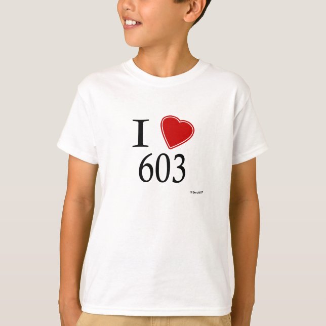 T-shirts Eu amo 603 Manchester (Frente)