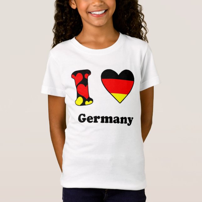 T-shirts Eu amo a Alemanha (Frente)