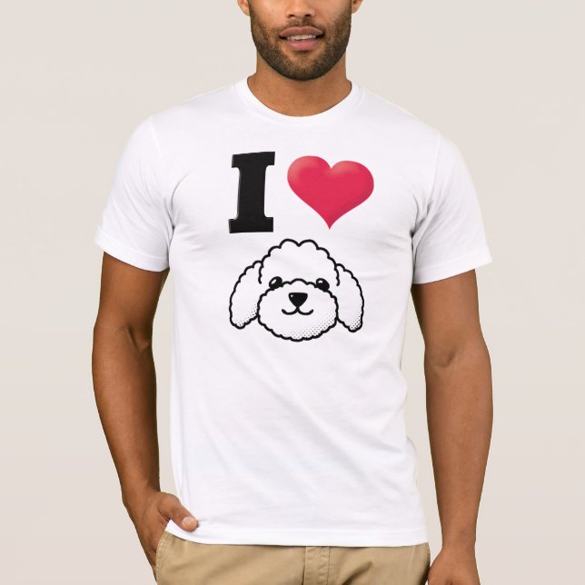 T-shirts Eu amo a caniche de brinquedo (Frente)
