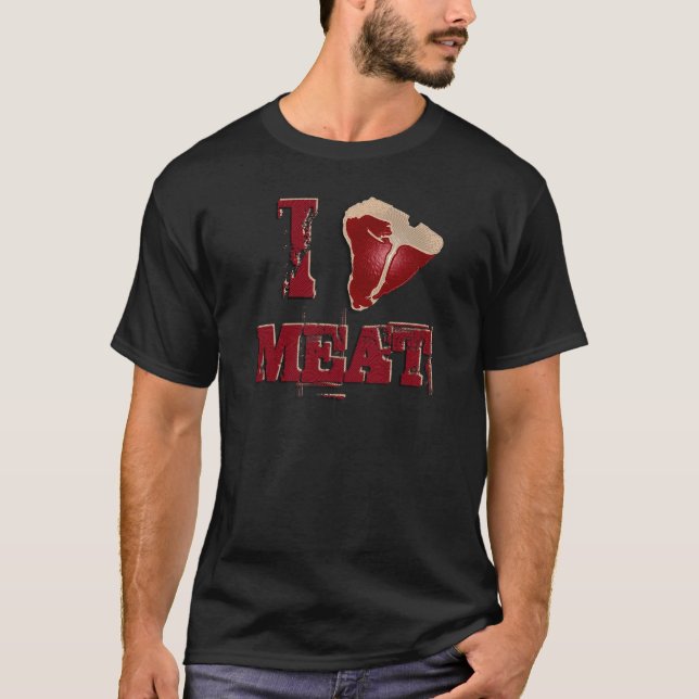 T-shirts Eu amo a carne (Frente)