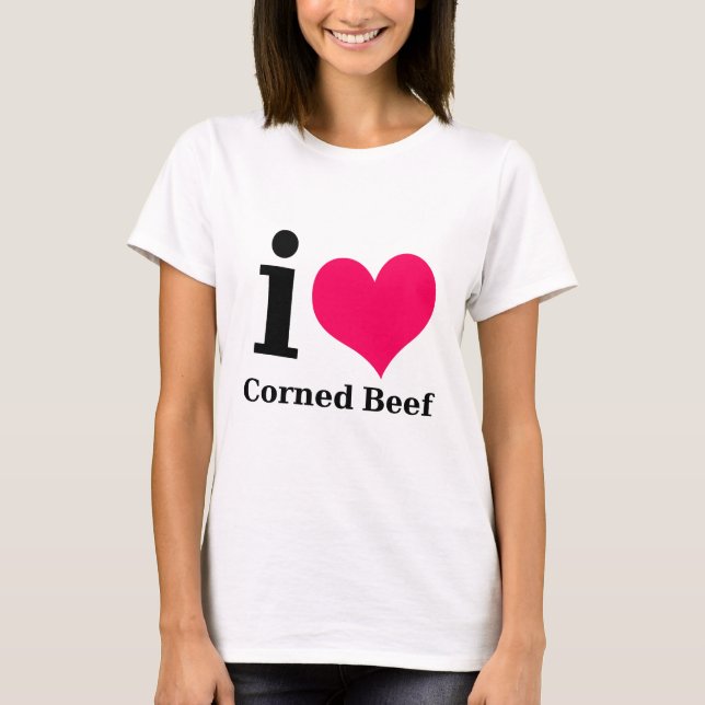 T-shirts Eu amo a carne em lata (Frente)