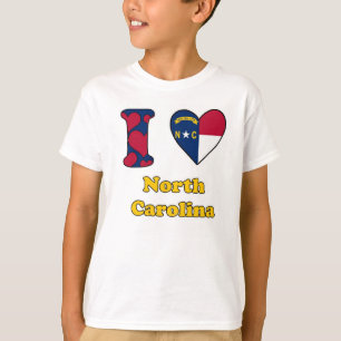 T-shirts Eu amo a Carolina do Norte