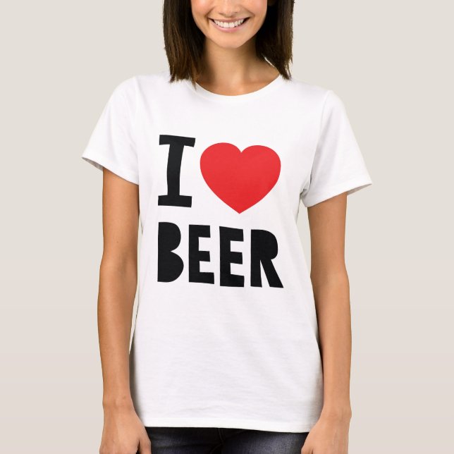 T-shirts Eu amo a cerveja (Frente)