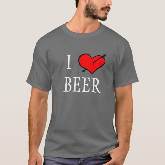 T-shirts Eu amo a cerveja (Frente)