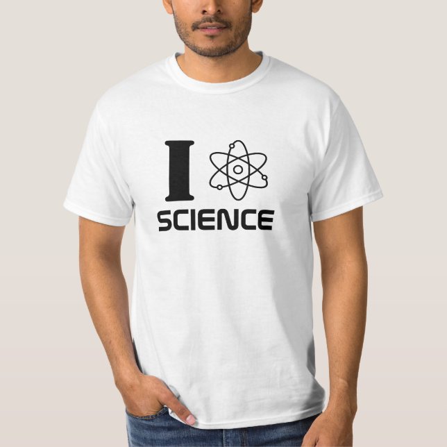 T-shirts Eu amo a ciência (o texto preto) (Frente)
