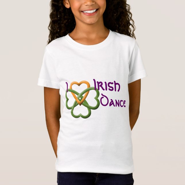 T-shirts Eu amo a dança irlandesa (Frente)