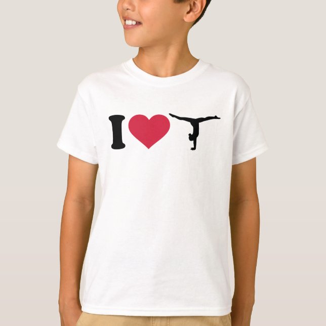 T-shirts Eu amo a ginástica (Frente)