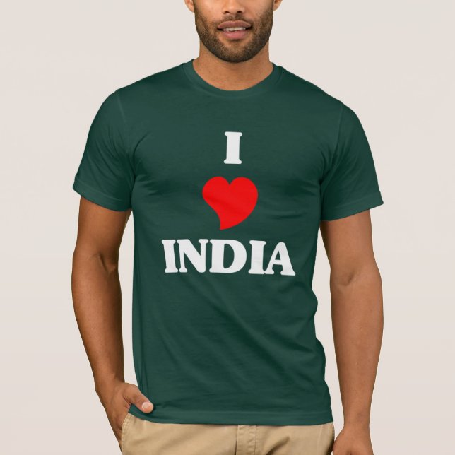 T-shirts Eu amo a Índia (Frente)