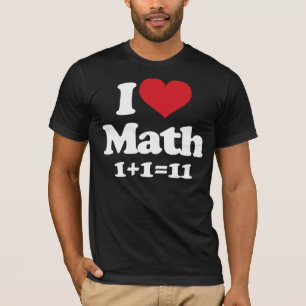 T-shirts Eu amo a matemática!