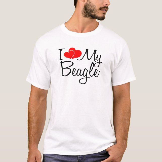 T-shirts Eu Amo A Minha Beagle (Frente)