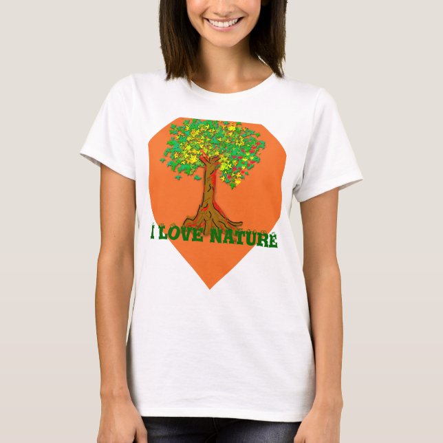 T-shirts Eu amo a natureza (Frente)