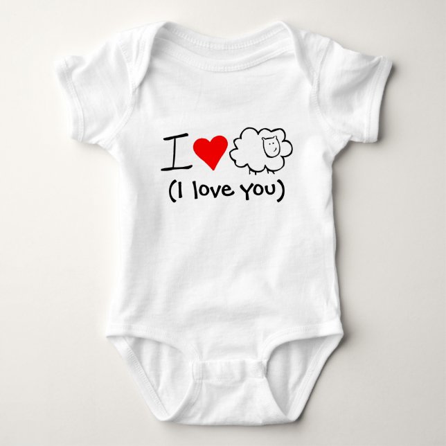T-shirts Eu amo a ovelha (você (Frente)