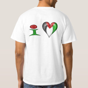 T-shirts Eu amo a Palestina Eu Coração Palestina