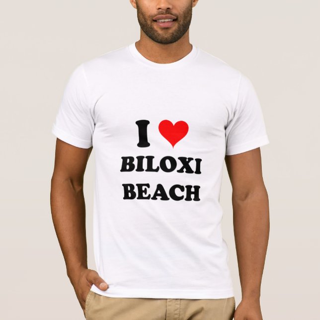 T-shirts Eu amo a praia de Biloxi (Frente)