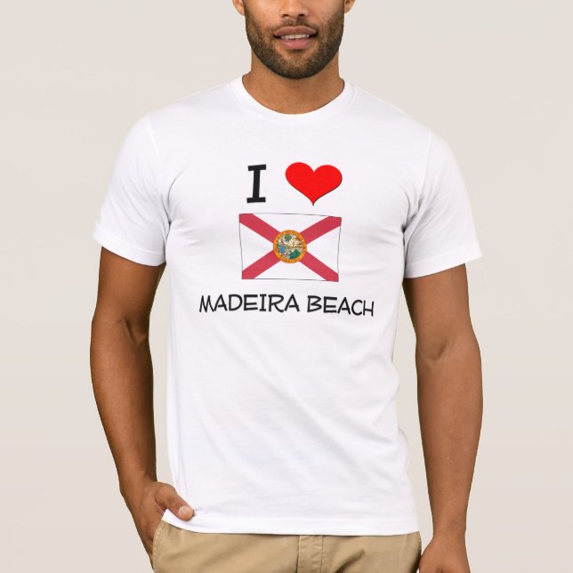 T-shirts Eu amo a PRAIA Florida de MADEIRA (Frente)