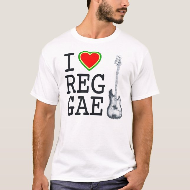 T-shirts Eu amo a reggae (Frente)