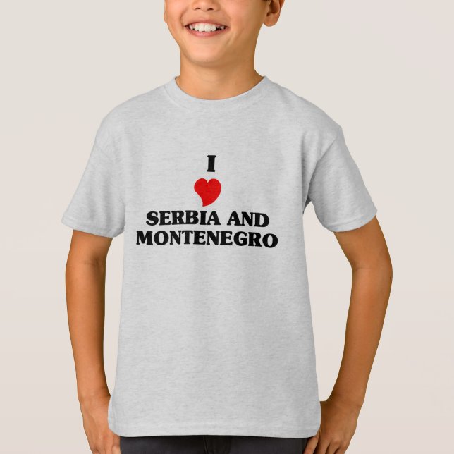 T-shirts Eu amo a Sérvia e Montenegro (Frente)