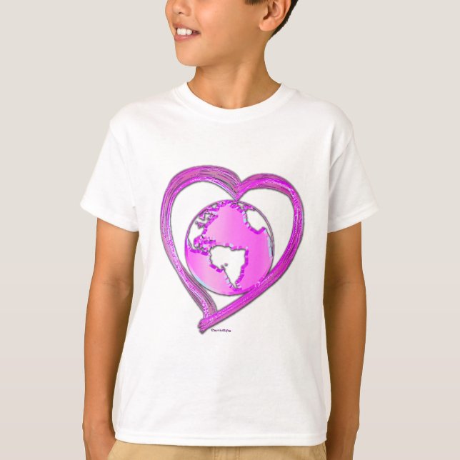T-shirts EU AMO A TERRA (Rosa) (Frente)