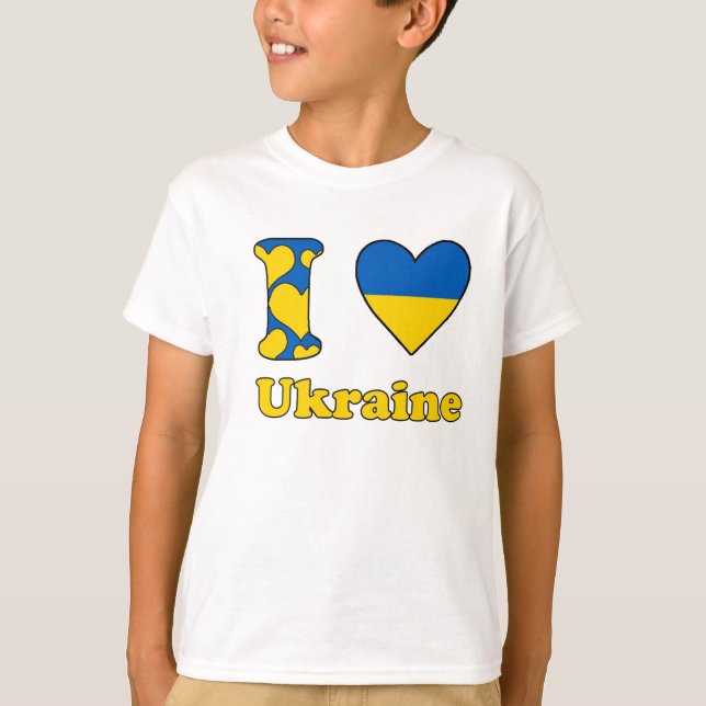 T-shirts Eu amo a Ucrânia (Frente)