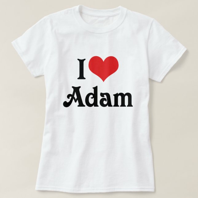 T-shirts Eu Amo Adam (Frente do Design)