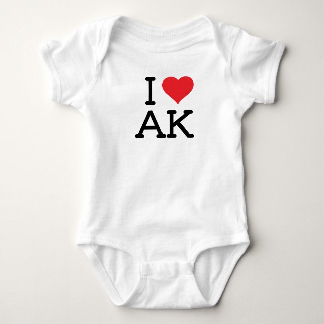 T-shirts Eu amo AK - coração - Onsie (Frente)