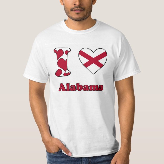 T-shirts Eu amo Alabama (Frente)