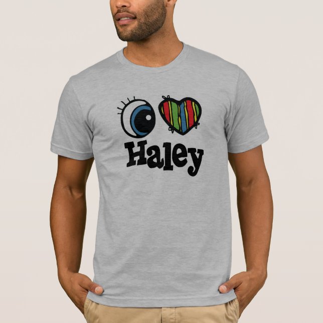T-shirts Eu amo (amo) Haley (Frente)